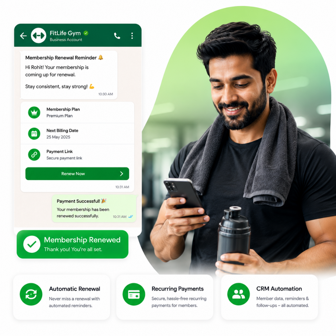 Automated gym membership renewal reminders