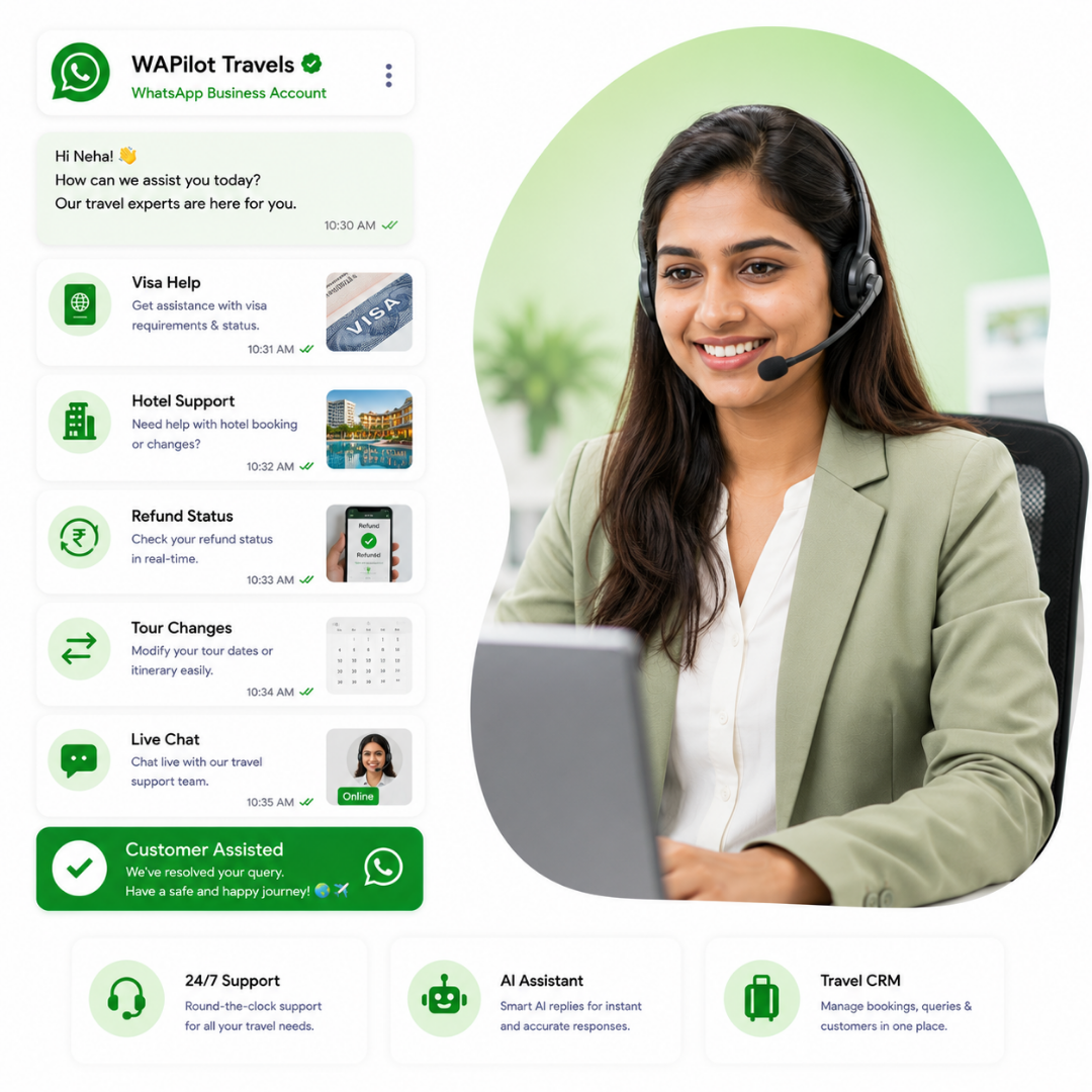 Travel customer support on WhatsApp