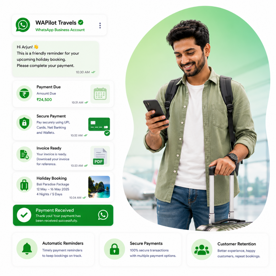 Travel payment reminders on WhatsApp