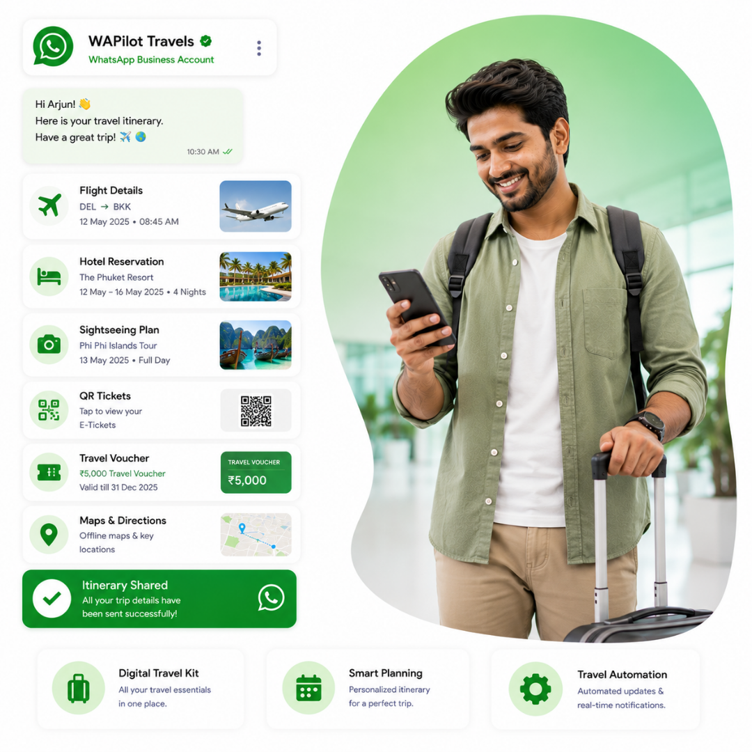 Travel itinerary sharing on WhatsApp