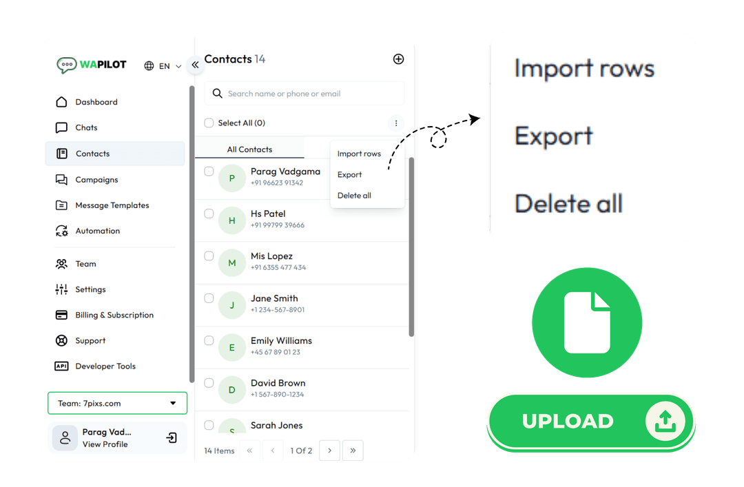 Import & Export Contacts
