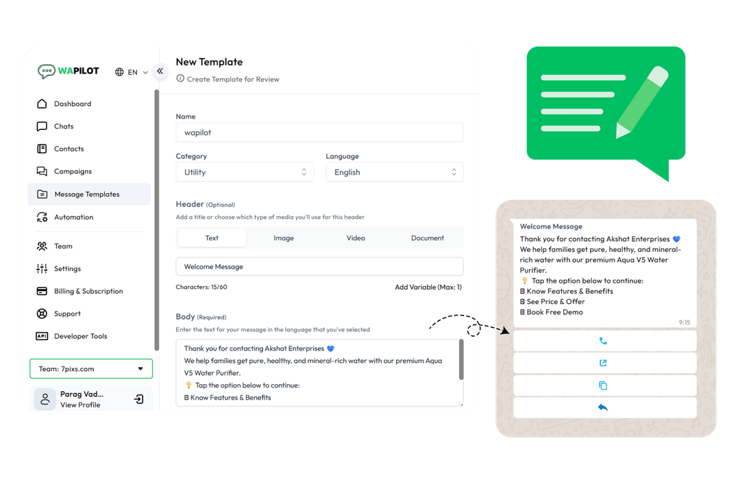 Message Templates