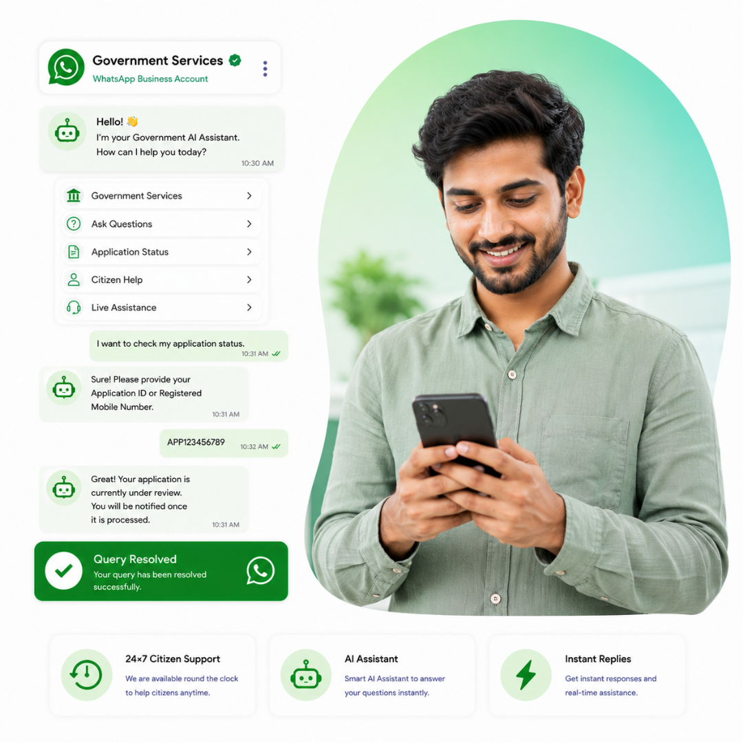Government citizen support chatbot on WhatsApp