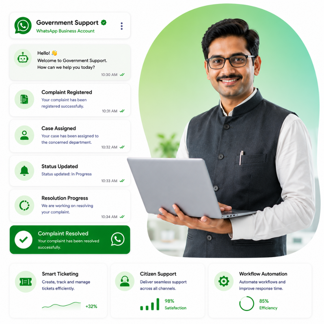 Online grievance management for government on WhatsApp