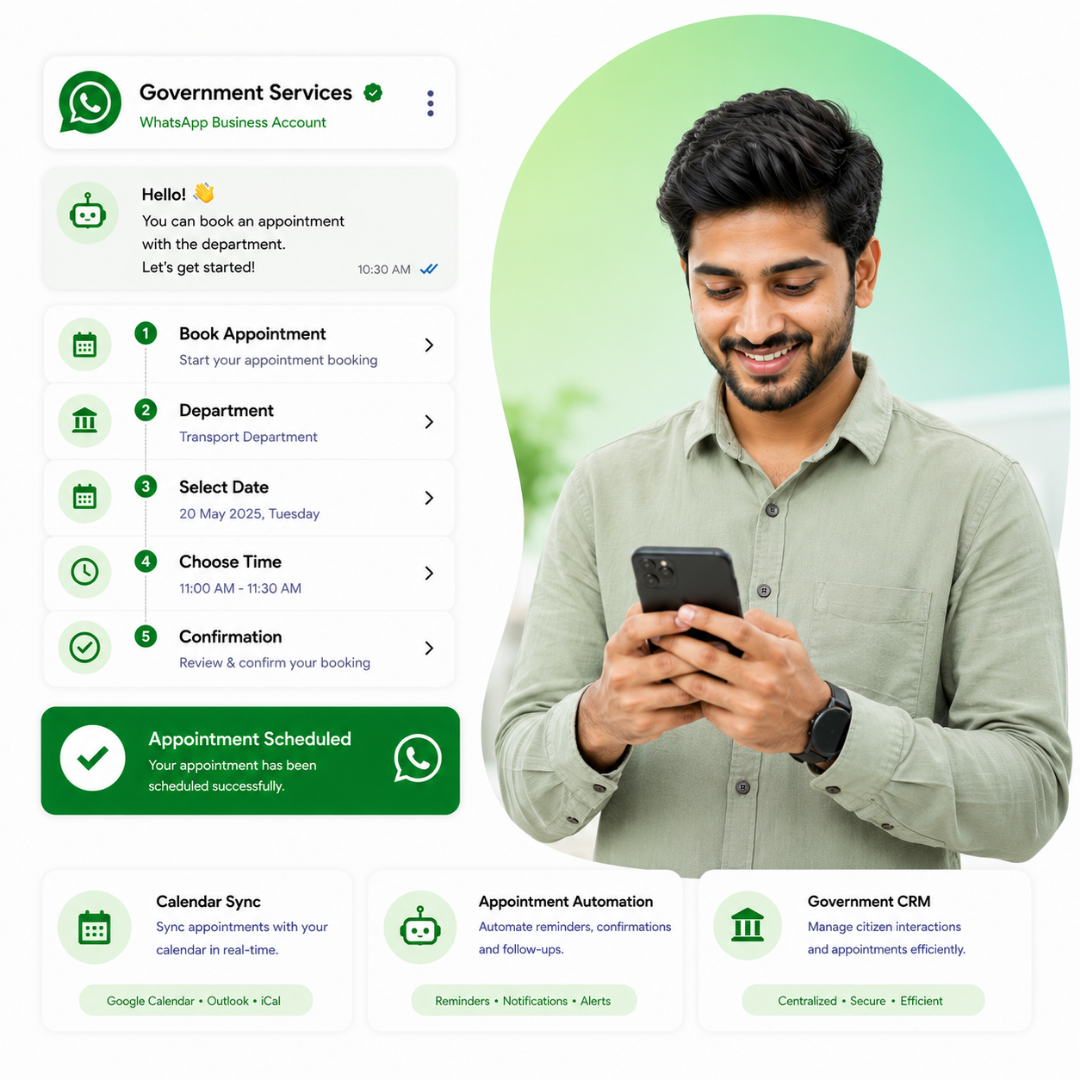 Government appointment booking on WhatsApp