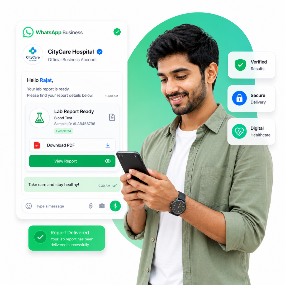 Lab reports delivery on WhatsApp
