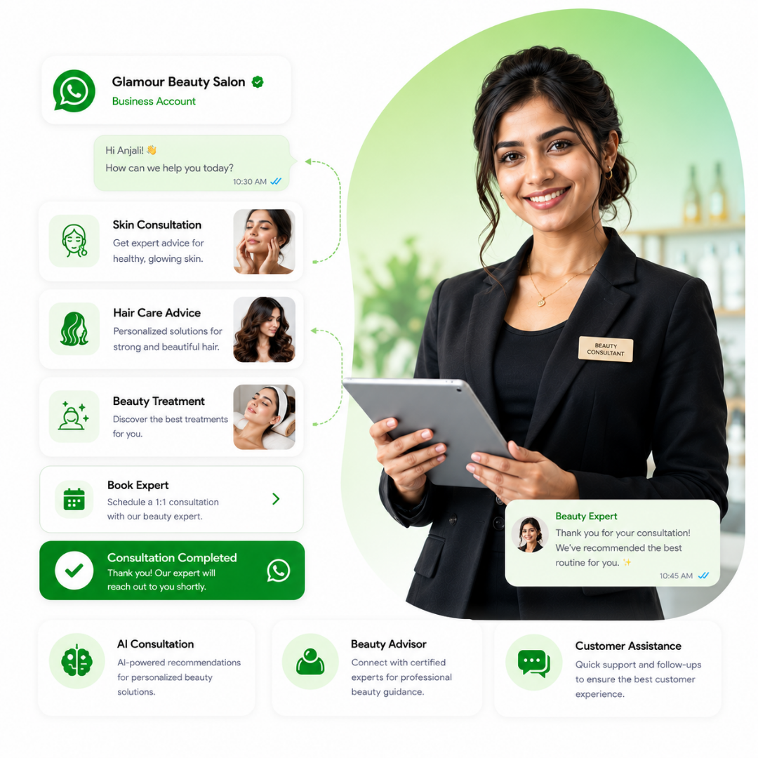 Beauty consultation on WhatsApp