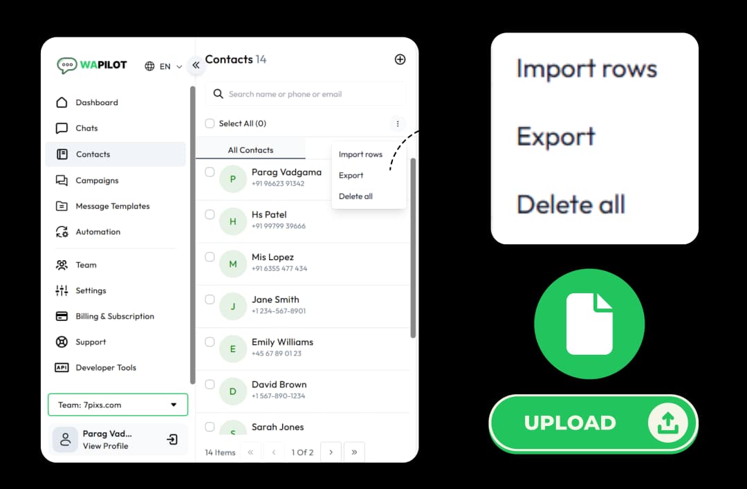 Import & Export Contacts