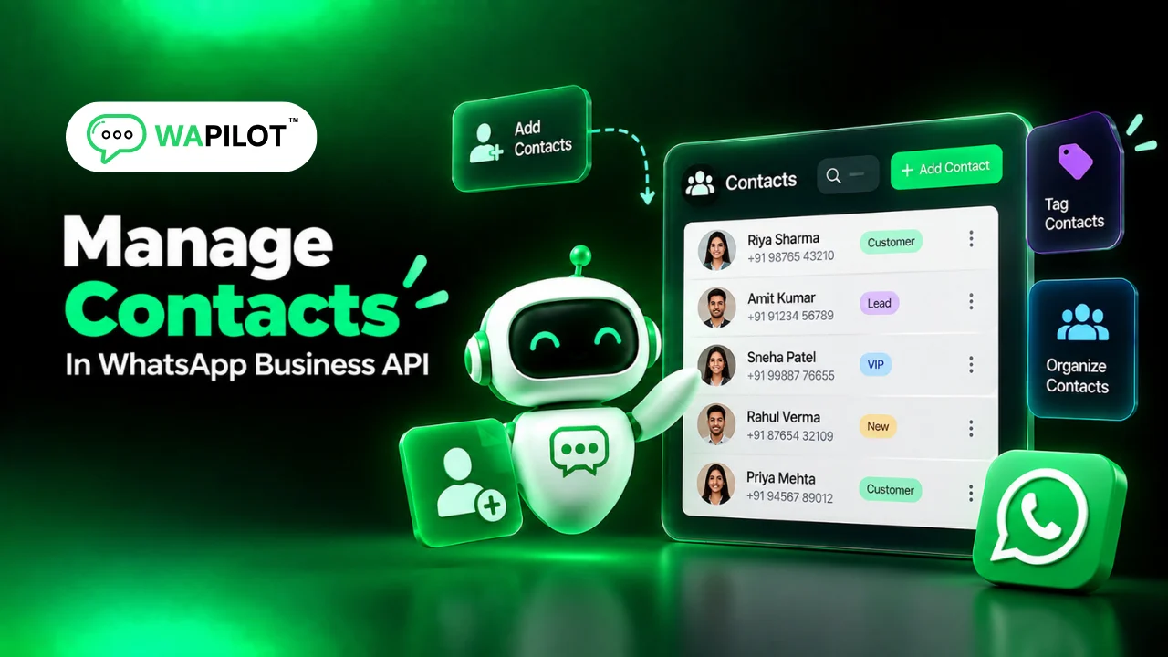 WhatsApp Business API contact management with tags and organized customer contacts