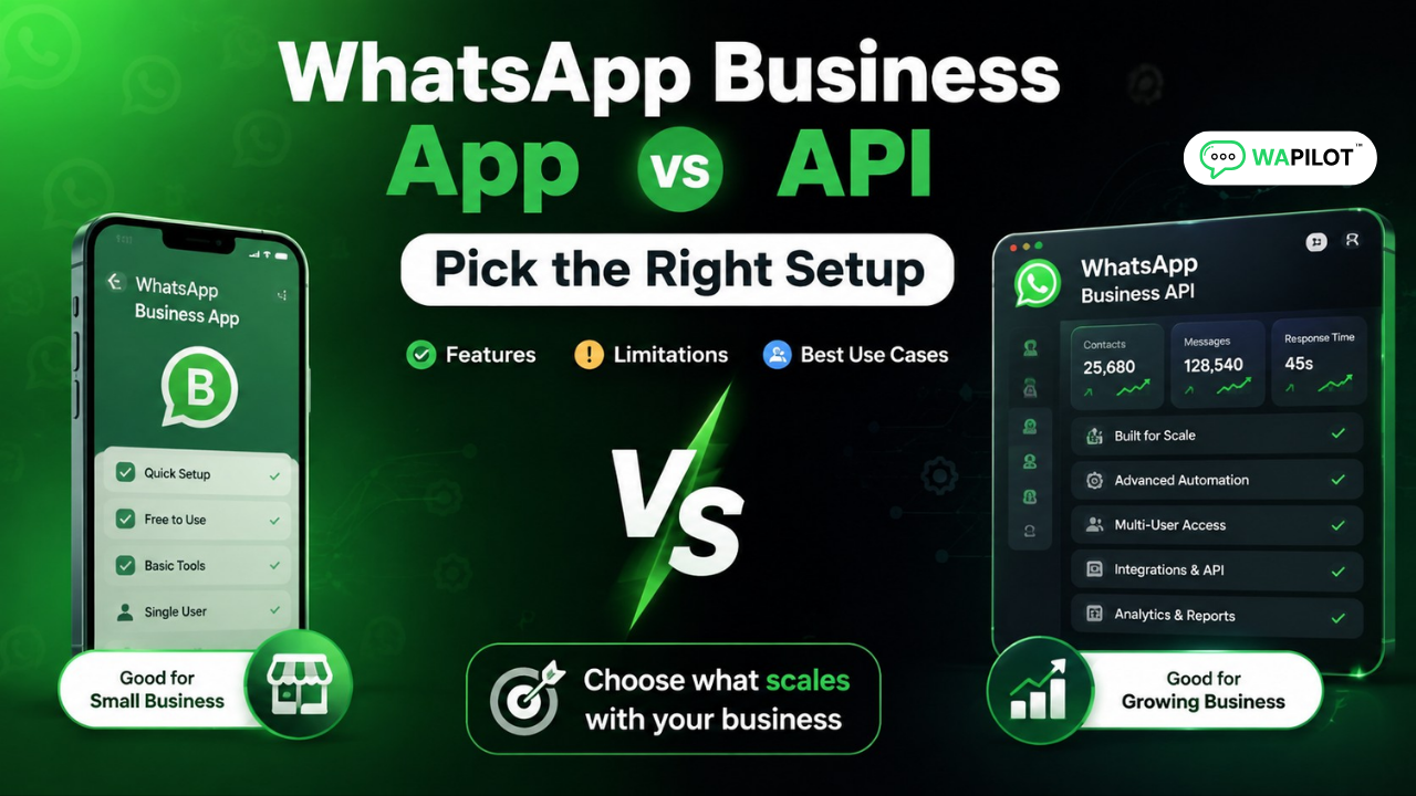 WhatsApp Business App vs WhatsApp Business API comparison for small and growing businesses