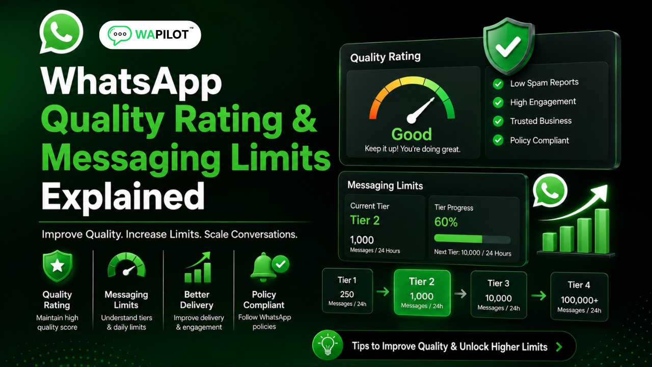 WhatsApp quality rating and messaging limits explained with messaging tiers